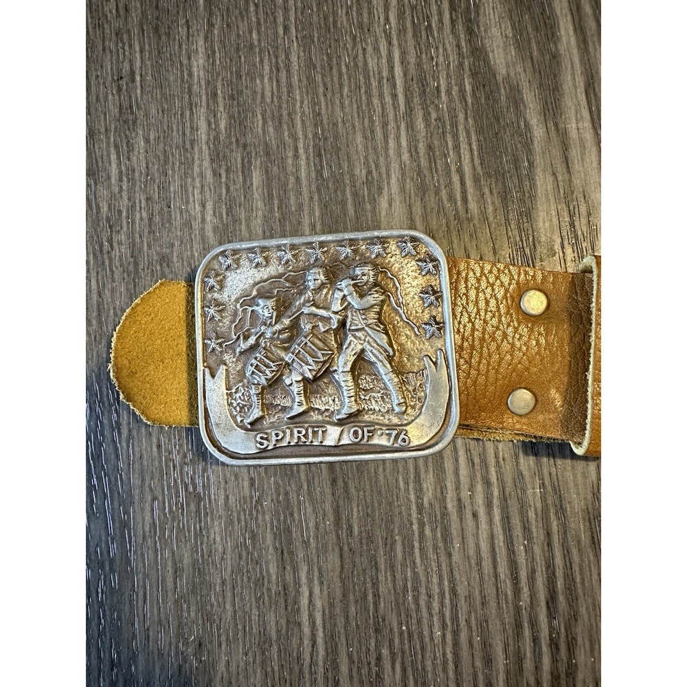 Vintage Spirit Of 76 Belt Buckle With Genuine Leather‎ Belt. 32" Long
